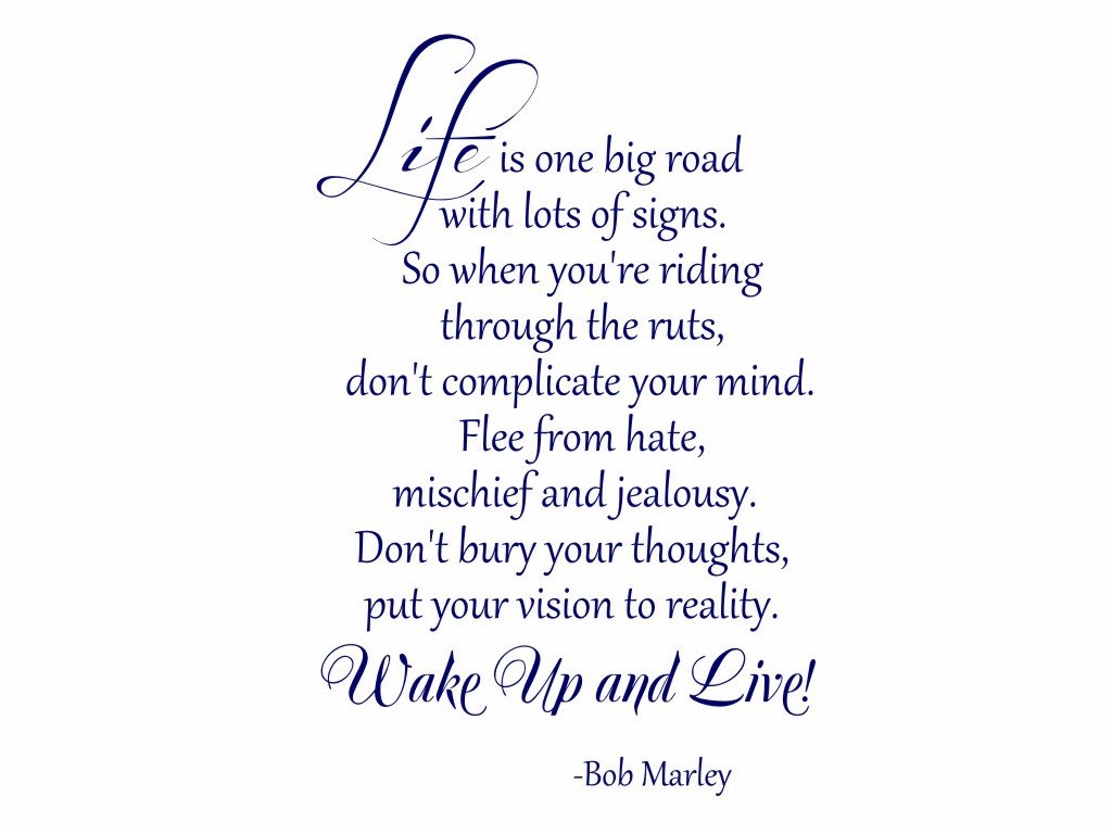 Amazon Life Is e Big Road with Lots of Signs Bob Marley Vinyl Wall Decal Home & Kitchen