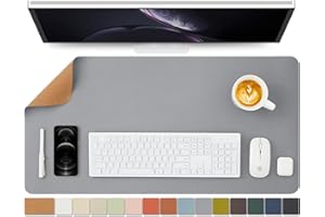 HOMIEAZICOZI Cork Desk Mat - Dual-Sided Desk Pad for Office and Home - Desk Organization and Accessories - Ideal for Large Mouse Pad and Desk Mats on Top of Desks(Gray,31.5"x 15.7")
