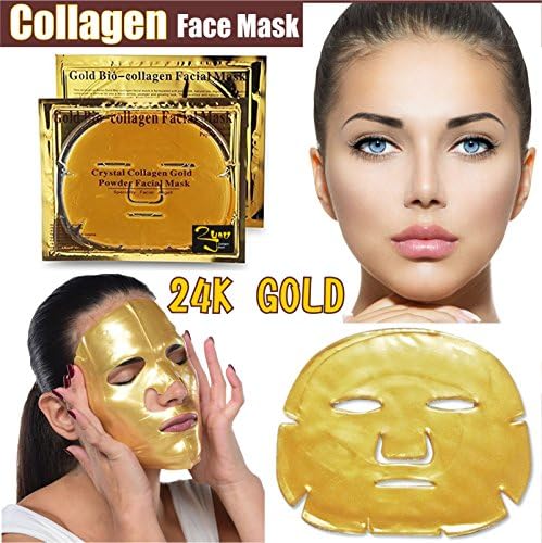 Gold Collagen Face Mask Facial Anti Ageing Wrinkle Skin Care Pack of 3