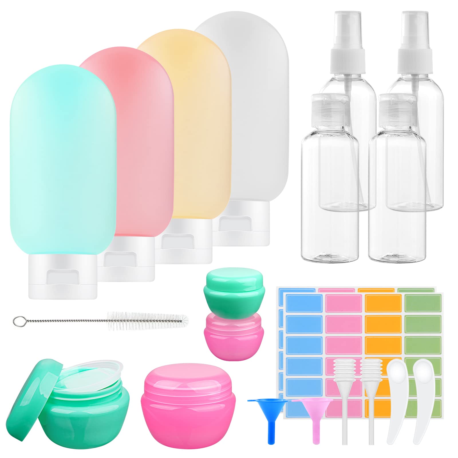 22Pcs Travel Bottles Set for Toiletries, Leak-Proof Silicone Travel Containers, 80ml&60ml Empty Plastic Squeeze Bottles Travel Accessories for Toiletries, Shampoos, Conditioner and Lotion (BPA Free) — image 1