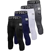 3/4 Pack Men's Compression Pants 3/4 Workout Dry-fit Baselayers Underwear Sport Tights Running Athletic Leggings Capris