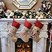 BSTAOFY Christmas Stockings Set of 3 Soft Burlap Linen Patterned Santa Claus Blessings Socks for Assorted Xmas Tree Hanging Decor Party Ornaments Gifts Kids Family