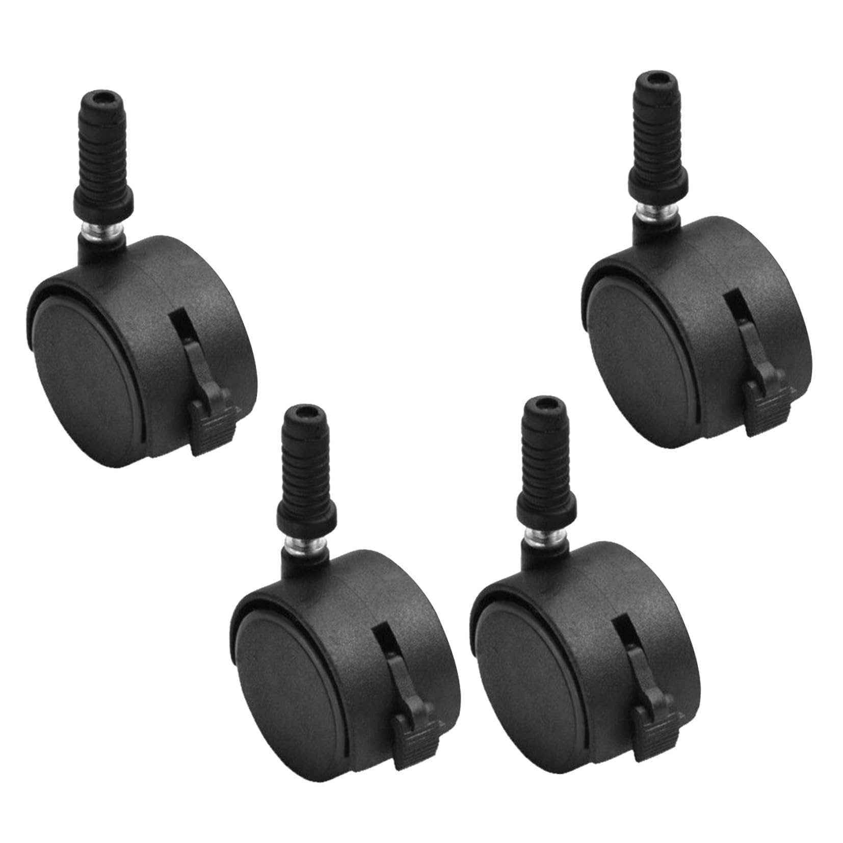 VOSAREA 4pcs Office Chair Casters Wheels Swivel Stem Casters Furniture Wheels Heavy Duty Swivel Caster 2 Inch