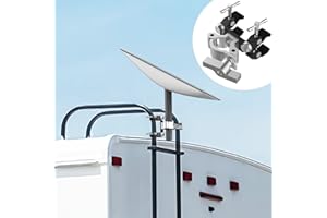 BUJ RV Ladder Tubing Holder for Starlink V1 and V2, Camper Roof Railing Mount For Starlink, Universal Starlink Mounting set For Vehicle, Starlink Universal Clamp (made of 316 stainless steel and aluminum)