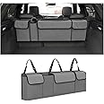 AUCELI Car Trunk Organizer, Backseat Hanging Large Storage with Adjustable Straps, Waterproof Collapsible Cargo Bag with 4 Pockets, Sturdy Space Saver Frees Trunk Floor for SUV, Truck, MPV