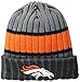 New Era NFL Denver Broncos Stripe Chiller Knit Beanie, One Size, Graphite
