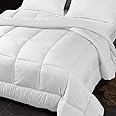 TECHTIC Comforter Duvet Insert Queen Size,250GSM Plush White Comforter Down Alternative Quilted Stand Alone Bedding Comforter Box Stitched, Machine Washable