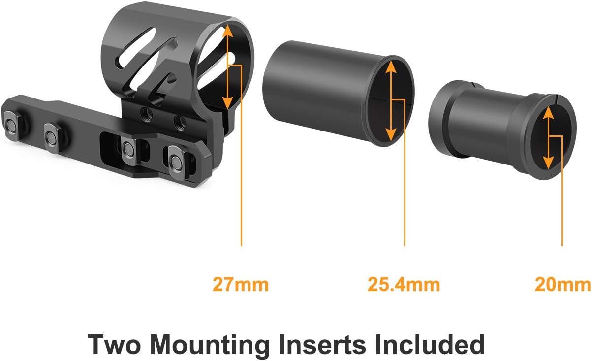 Feyachi M-Lok Offset Flashlight Ring Mount for Mlok Rail System - 2 Mounting Inserts Included fits 27mm 25.4mm 20mm Diameter Flashlight : Sports & Outdoors