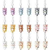 DICOSMETIC 18Pcs 9 Colors Zipper Pull Charms Cat Zipper Replacement Resin Zipper Decorative Animal Charms Zipper Pull Extended Zipper Tab Mend Fixer for DIY Sewing Craft Backpacks