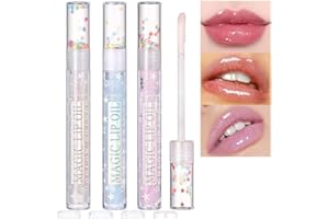 CAKAILA 3Pcs Plumping Lip Oil Shimmery Lip gloss set,Diamond Transparent Shimmer Hydrating Lip Gloss Tinted Lip Balm Transparent Lip Care,Long Lasting Nourishing Non-sticky Fresh Texture for Women and Girls