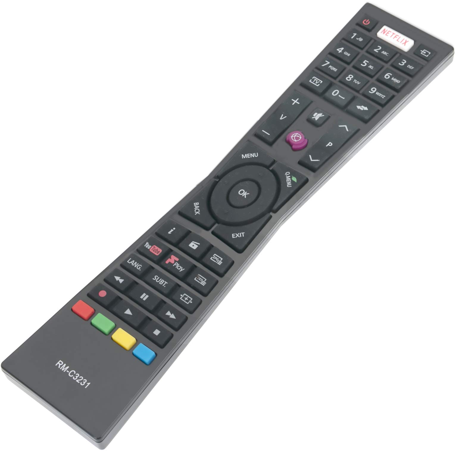 ALLIMITY RM-C3231 sub RM-C3232 Remote Control Replaced for JVC SMART 4K LED TV with Netflix Youtobe LT-40C680 LT-32C671 LT-32C670 LT-32C661 LT-32C661 LT-32C660 LT-40C755 LT-24C661 LT-24C661