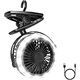 Lepro Rechargeable Camping Lantern with Fan, Camping Essentials, 2 Lighting Modes, 3 Speed Settings Fan, Tent Light with Hanging Hook for Camping, Hiking, Hurricane, Emergency, Outages