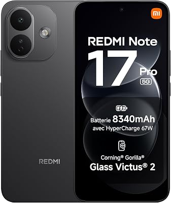 REDMI Note 17 Pro 5G, Smartphone 8+512 Go, Noir, Batterie 8340 mAh