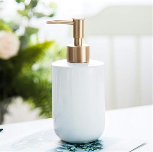 Amazon Com Jiaqi Dispenser Rust Proof Soap Dispenser Ceramic Pump Bottle Lotions And Liquids Bathroom Decoration Color White Size 420ml Home Kitchen