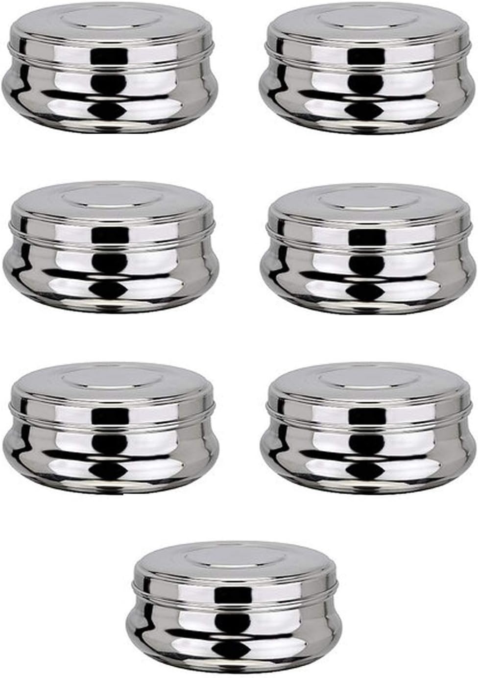 AYW: ALL YOU WANT Stainless Steel Storage Container - 1400 ml, 7 Pieces, Clear