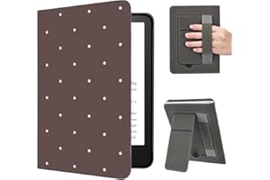 AdorableWhimsy for Kindle Paperwhite 12th Generation Case 7" 2024 Release Cute Polka Dot Brown Classic Vintage Aesthetic Desi