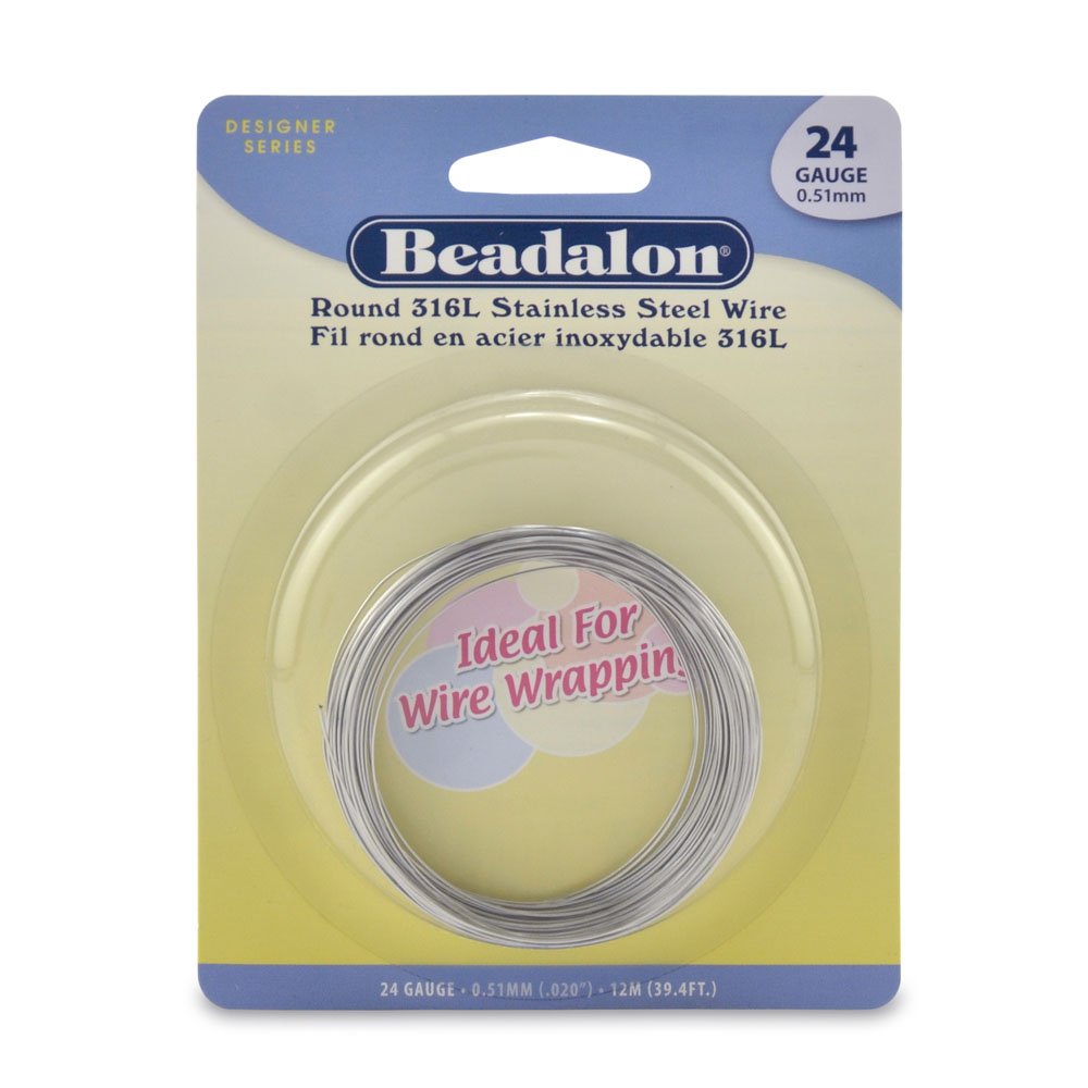 Beadalon 316L Stainless Steel 12 m 24 Gauge Round Wire