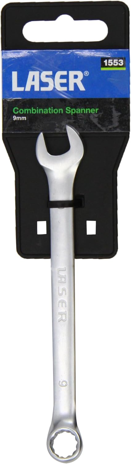 Laser 1553 Combination Spanner 9mm, Chrome