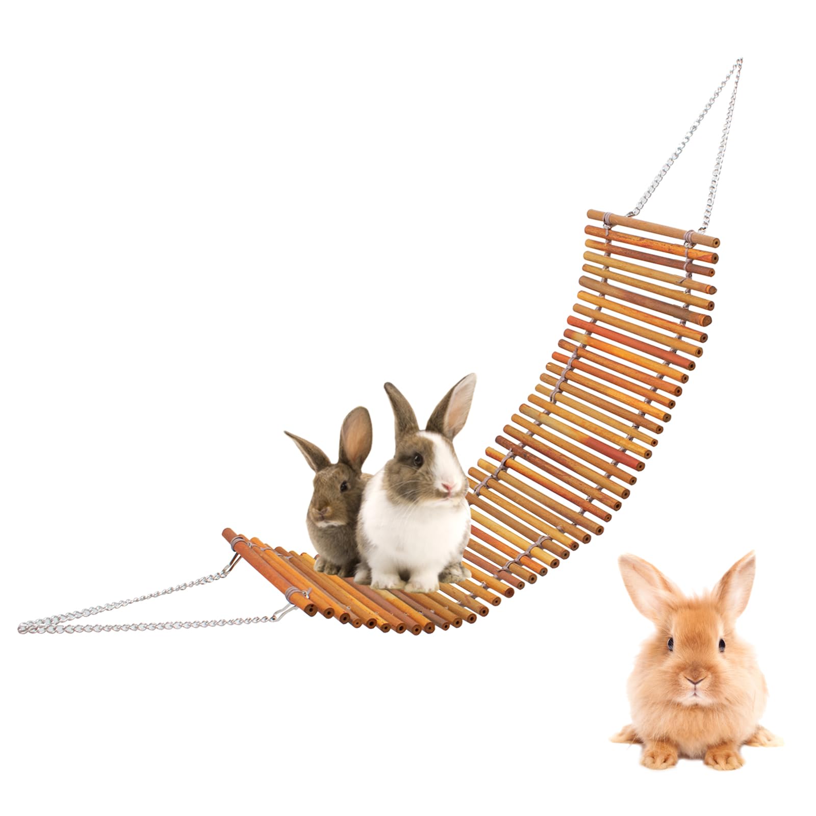 XiyaxiVici Reptile Climbing Bridge Lizard Lounger Corner Hammock for Reptiles Bamboo Material Tank Accessories Hammock Bamboo Ladder for Hamsters Lizards Iguana 13 x 40 cm