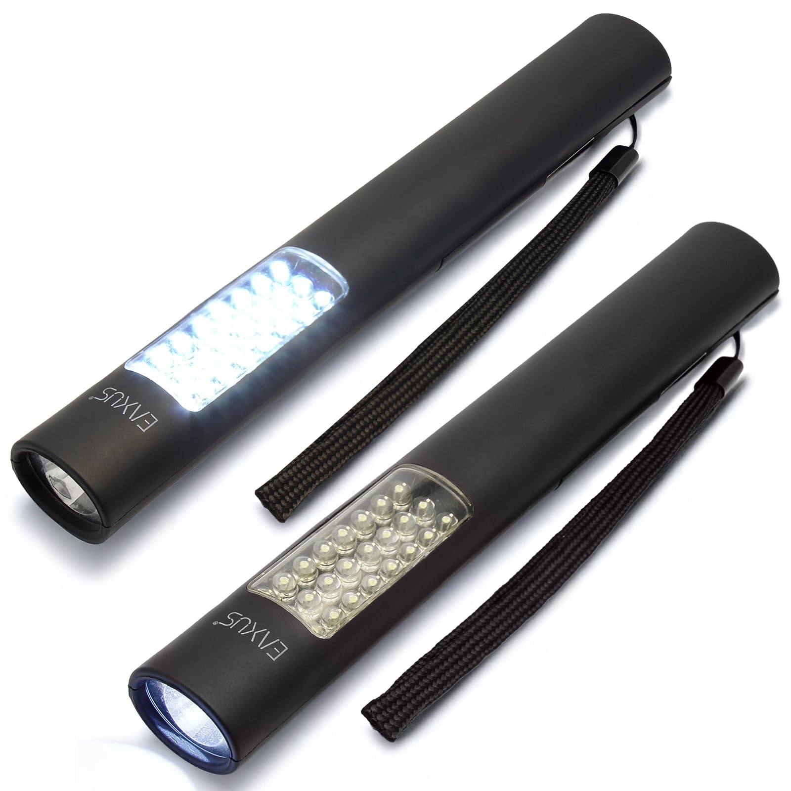 Eaxus Set of 2 LED Work Lights, Multi-Functional Flashlights with Magnetic Mount, Dustproof, Splashproof, Advanced Optics, Long Battery Life
