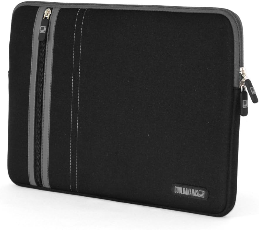COBANANAS RainSuit Stripes neoprene Sleeve for new MacBook 12 inch | high protective bag cause of several layers of best neoprene | water-resistant | perfectly fitted | case easy to clean | Color Black / Blue