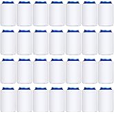CHENGU 80 Pieces Can Coolers Soft Insulated Soda Cover Coolies Blank Can Covers Collapsible Can Cooler Sleeves Plain Can Sleeves for Soda Beverage DIY Customizable Weddings Party(White)
