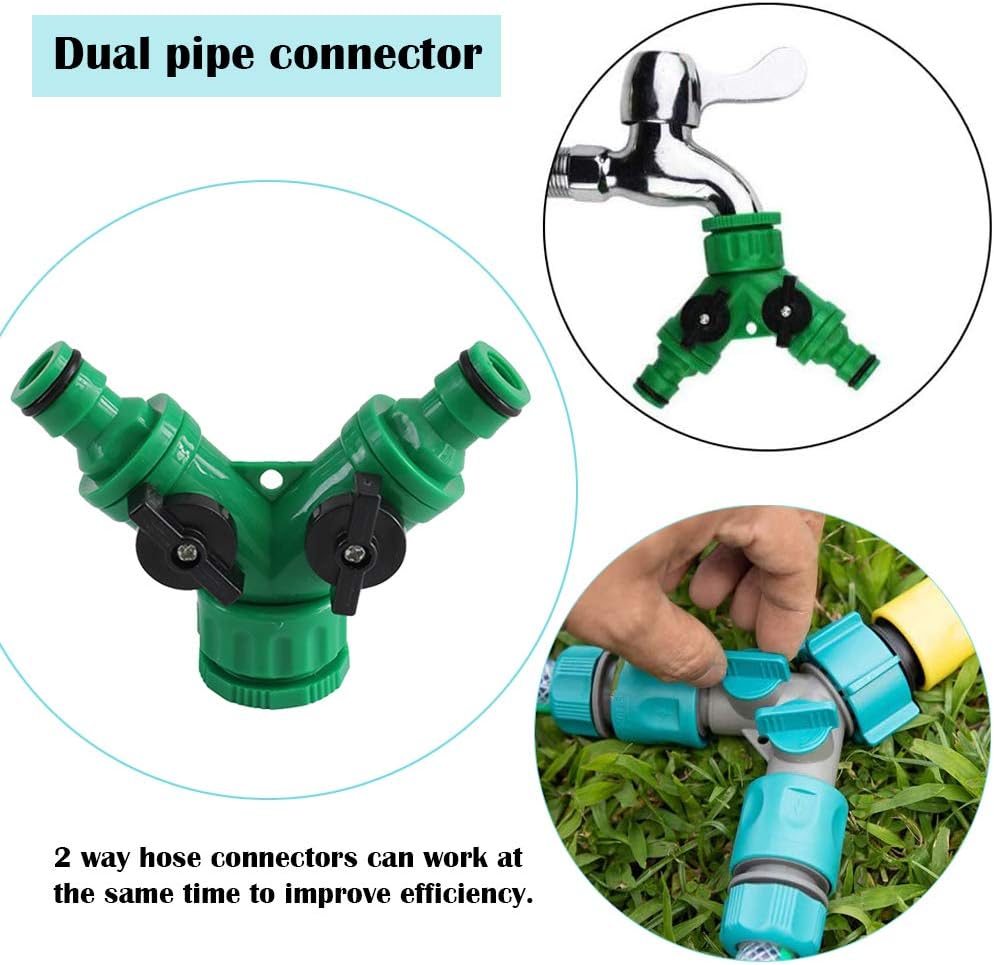 SUNSK Garden Hose Splitter 2 Way Hose Connector with Control Valve