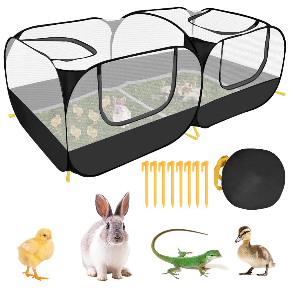 SlowTon Small Animals Playpen, Portable Large Chicken Run Coop with ...