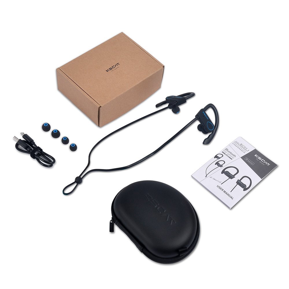 Bluetooth Kopfhörer 4.1 KSCAT BC 03 Ohrhörer Wireless Sport Earbuds Noise Cancelling Stereo Headset mit Mikrofon der Freisprechfunktion In-Ear-Kopfhörer für Handys iPhone iPad Laptops Smartphones