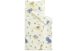 Wake In Cloud - Toddler Nap Mat with Pillow and Blanket, for Kids Boys Girls in Daycare Preschool Kindergarten, Cute Soft Rol