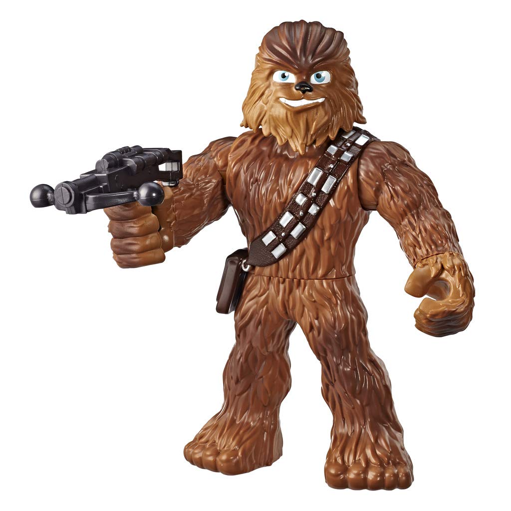 Star Wars Galactic Heroes Mega Mighties Chewbacca 10-Inch Action Figure with Bowcaster Accessory, Toys for Kids Ages 3 and up