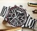 Mens Stainless Steel Watches Men Chronograph Waterproof Sport Date Quartz Wristwatch Classic Watch