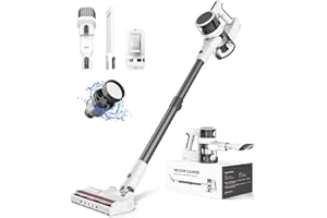 Fykee Vacuum Cleaner, Cordless Vacuum Cleaner with 80,000 PRM Brushless Motor, Lightweight Detachable Vacuum Cleaners for Home with 2200 mAh Battery and 2 Modes up to 35 Mins Runtime (White) Comes