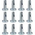 Skelang 12 Pcs Caster Sockets, Metal Stem Wheel Sleeve Insert for Grip Ring Caster, Chair Legs, Wooden Furniture Replacement