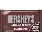 HERSHEY'S Milk Chocolate Snack Size Candy Jumbo Bag, 19.8 oz | Snack size HERSHEY'S milk chocolate bars, individually wrapped for candy bowls, parties and sharing.