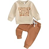 RWYBEIW Toddler Baby Girl Auntie Outfits Funny Letter Long Sleeve Crewneck Sweatshirt Tops and Pants Fall Winter Clothes Set