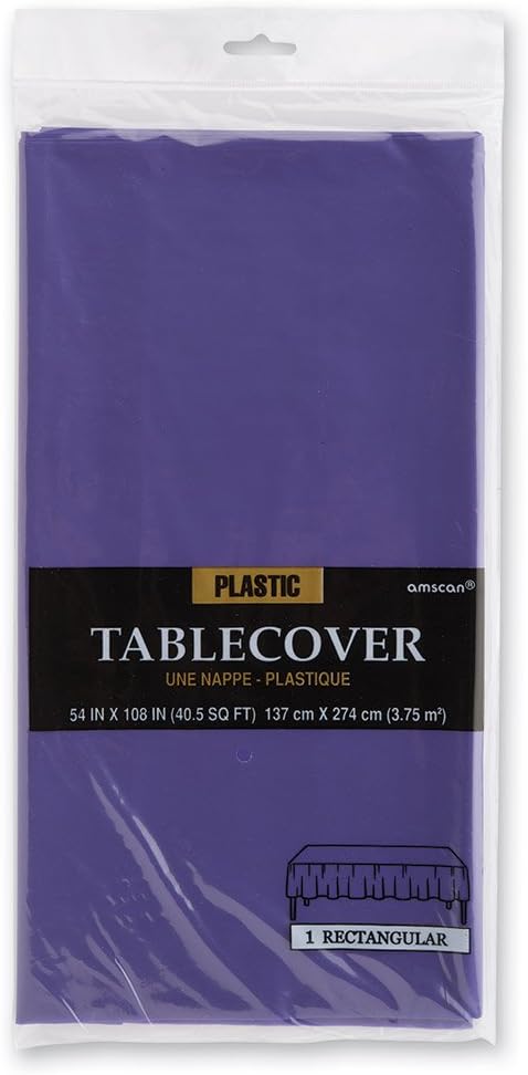 Purple Rectangular Plastic Table Cover - Birthday and Theme Party Supplies