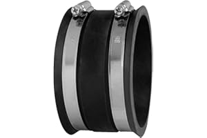 POWERTEC 70149 4 Inch Dust Control Flex Cuff with Steel Hose Clamps, Hose Connector Rubber Cuff Coupler for Woodworking Dust Collection Fittings, Dust Collector Accessories & Machinery, 1 pack