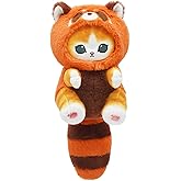 QHUACIZJL Cute cat Plush Toys 8", Soft cat Toys, Gifts for Girl and Boys, Home Decoration (Red Panda cat)