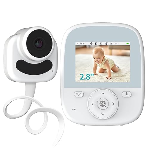 VIZOLINK 2.8" Baby Monitor, Portable Monitor with Camera, 4000mAh Battery, HD Night Vision, VOX, Two-Way Talk, 3x Zoom, Secre Alert, Temperature Sensor, Lullabies, 300m Long Range, No WiFi APP