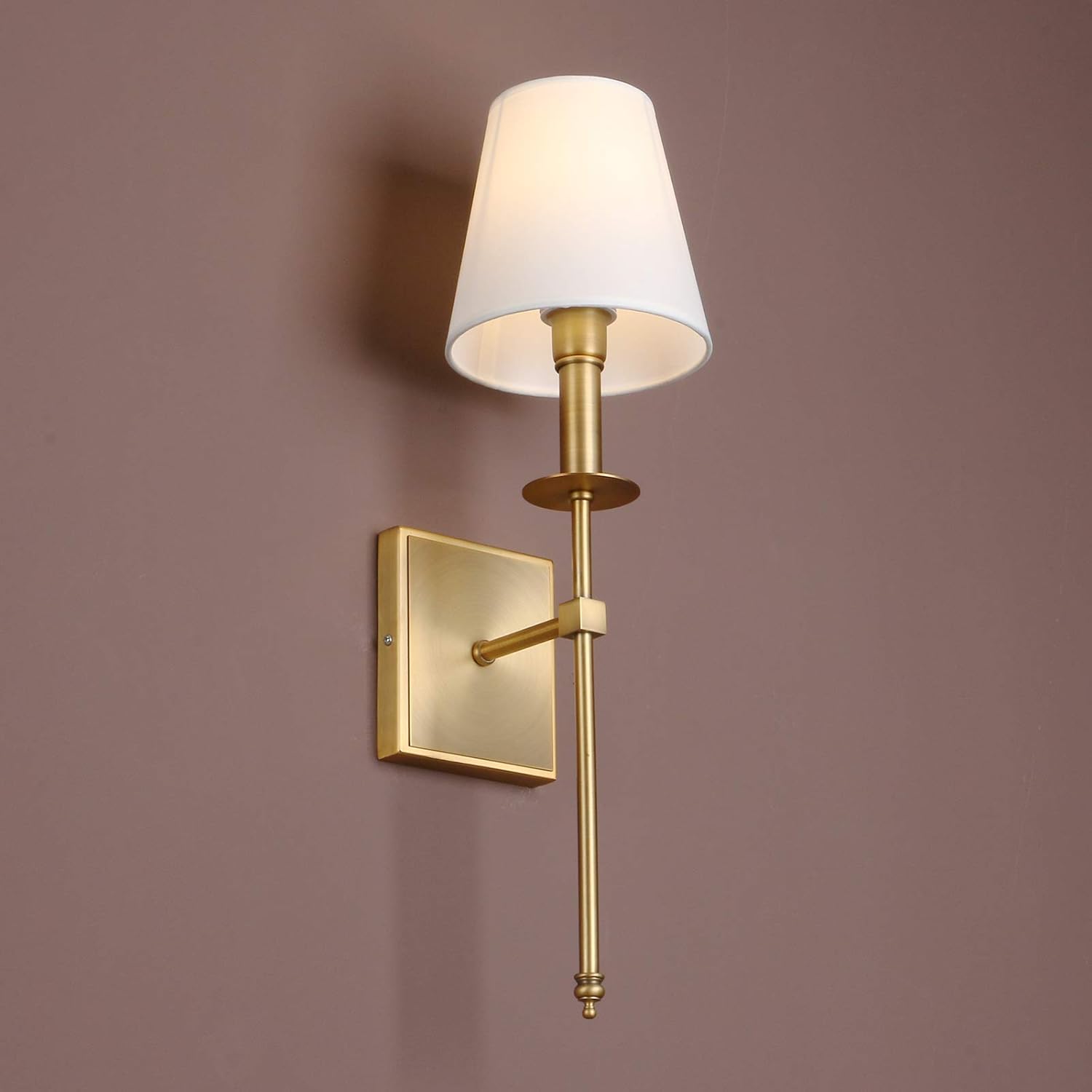 Yosoan Lighting 2 Sets of Vintage Loft Bar Modern Linen Fabric Lampshade Hardwired Wall Light Fittings - Image 4