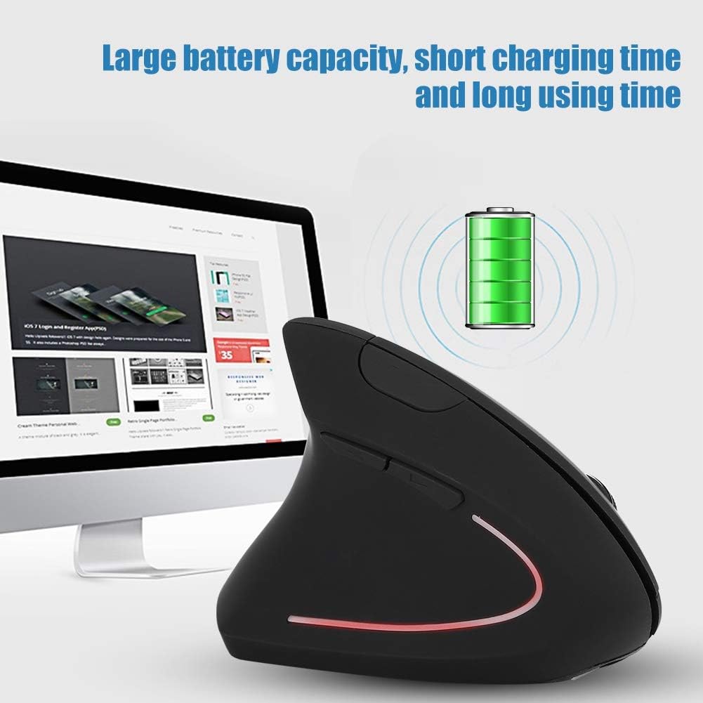 VBESTLIFE Left-handers Wireless Mouse, 2000dpi Ergonomic Vertical Mouse, Slip-resistant and Sweat-resistant - Image 4