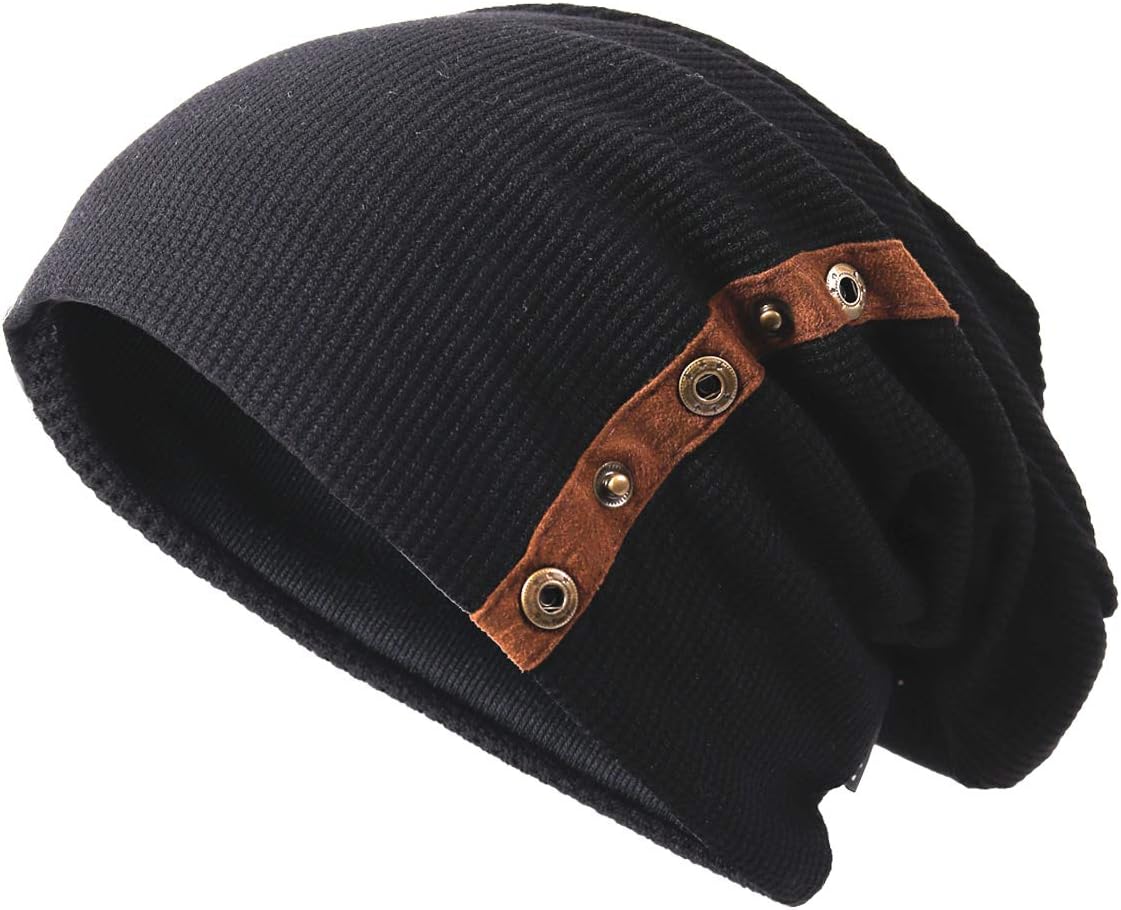 Mens Slouch Beanie Knit Hats Oversized Large Slouchy Winter Cap B020