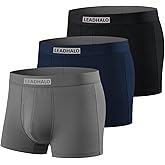 LEADHALO 3 Pack Merino Wool Underwear for Men, Moisture Wicking Wool Boxers Briefs for Base Layer, Thermal Boxers with Pouch
