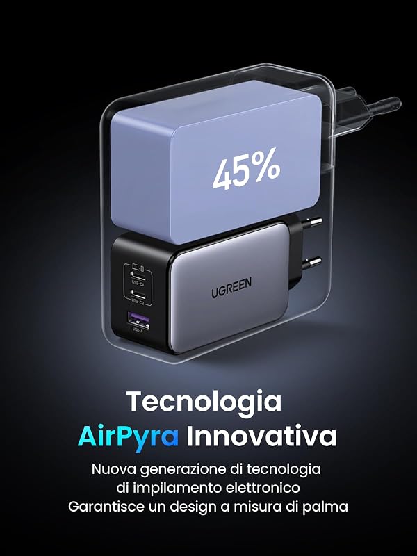 Nexode 100W Caricatore USB C Caricabatteria Multiporte GAN