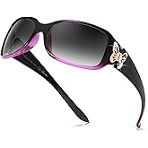 TJUTR Trendy Polarized Sunglasses for Women, Wrap Around Jackie-O Designer Sun Glasses UV400 Protection TS022