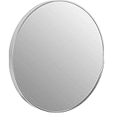 Cortesi Home Opra Mirror, Round 24" with Brushed Silver Metal Frame