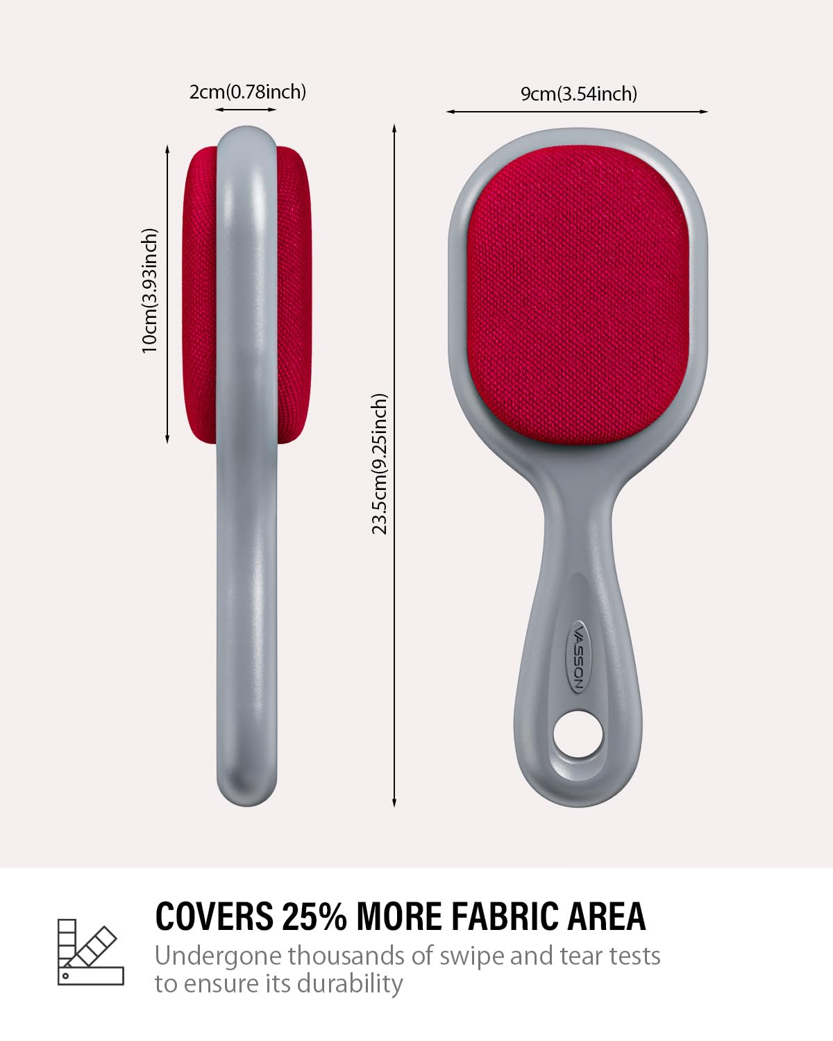 VASSON Double-Sided Lint Brushes, Classic Velvet Brush for Furniture and Clothing, Ideal for Pet Hair Removal