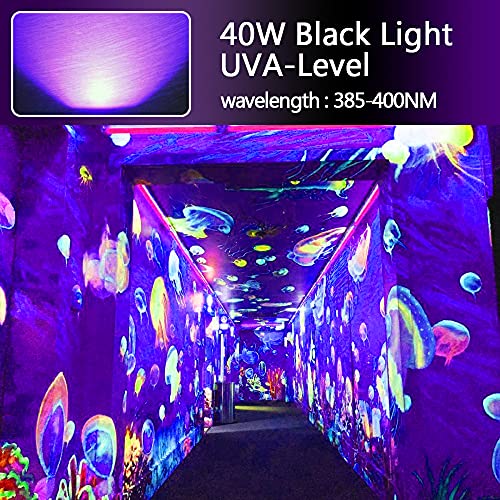 Lysed 40W Black Light 2 Pack , LED Black Lights for Glow Party