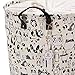 Sea Team Large Size Panda Design Canvas Fabric Laundry Hamper Collapsible Storage Basket with PU Leather Handles and Drawstring Cover for Kid’s Room, 19.7 by 15.7 inches, Waterproof Inner